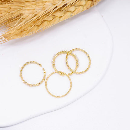 4pcs Simple Design Sense Rings Elegant and Modern Jewelry Set for Advanced Style