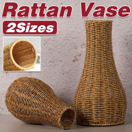 Imitation Rattan Woven Vase Decorative Flower Vase Arrangement for Home Decor