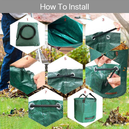 2PCS 500L Garden Leaf Collection Bag Large Reusable Waterproof Yard Storage Bags