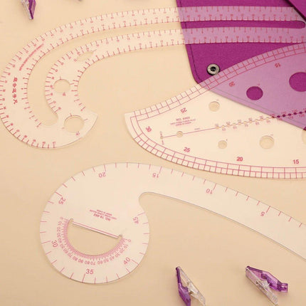 17pcs Sewing Ruler Set Garment Curve Ruler Pattern Making Drawing Tool Kit