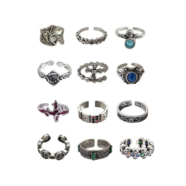 Non-Fading Hip Hop Open Ring for Girls Stylish Adjustable Fashion Jewelry
