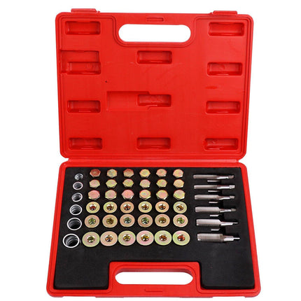 114pc Oil Pan Thread Repair Kit Sump Gearbox Drain Plug Tool Set M13 - M22 - Aimall