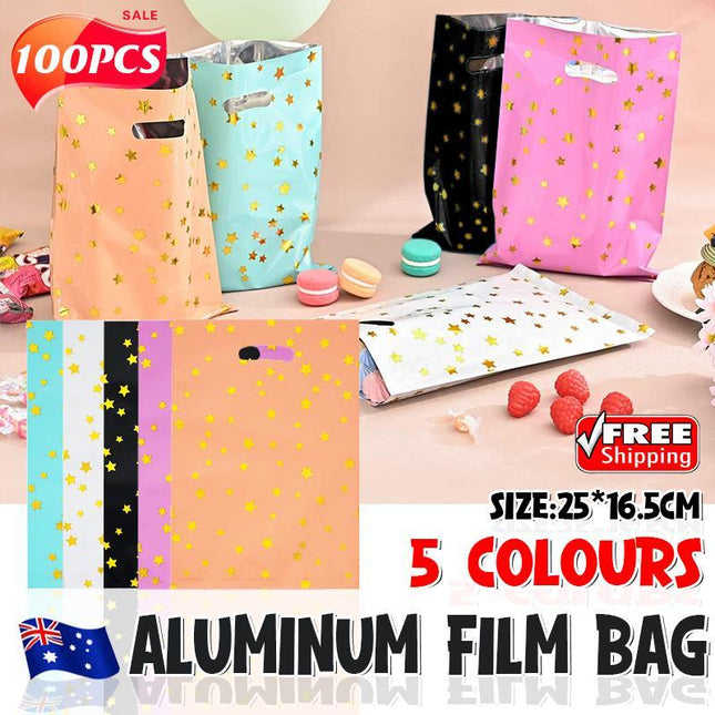 100PCS Kids Favors Aluminum Film Bag Small Five-pointed Star Candy Package Party - Aimall
