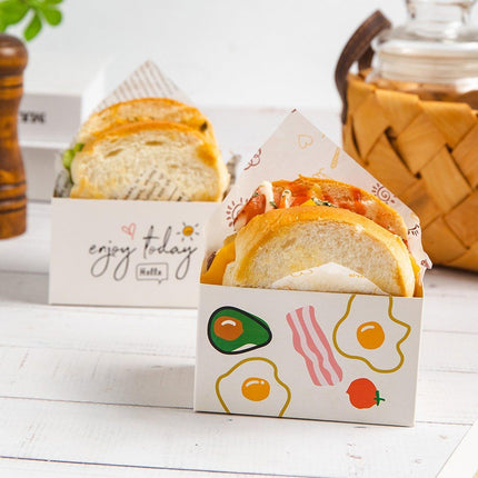 100pcs Sandwich Toast Hamburger Packaging Boxes Bags