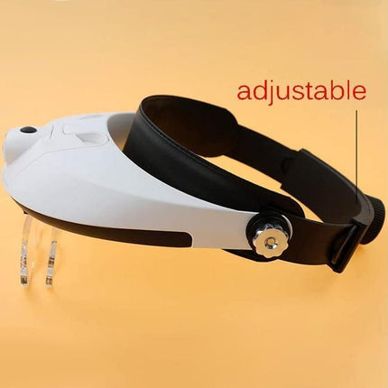 Headband Headset Head LED Lamp Light Jeweler Magnifier Magnifying Glass Loupe - Aimall