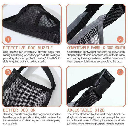 Adjustable S Size Pet Dog Mask Mouth Muzzle Anti Barking Bite Stop Chewing Mask - Aimall