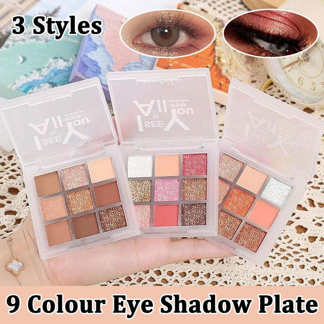 Nine Colour Eyeshadow Palette Tray Makeup Compact Travel Size Cosmetic