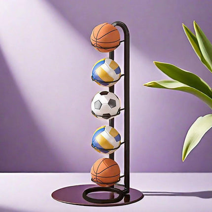 5 Tiers Basketball Storage Rack Football Sport Equipment Organizer Display Stand