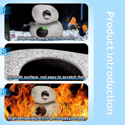 Clay Pot Aquarium Decoration Shrimp House Cichlid Breeding Tank Fish Nest