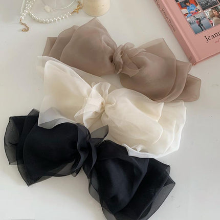 Large Tulle Bow Hair Clip Women Hair Clip Arty Headdress Gifts Ponytail Party - Aimall