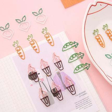 10x Colorful fruit Note Shape Paper Clips Bookmark Binder Office School Supplies - Aimall