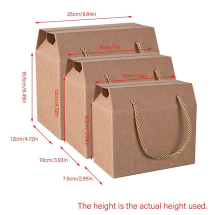20Pcs Kraft Paper Cookie Boxes Bakery Packaging Brown Biscuit Gift Treat Boxes