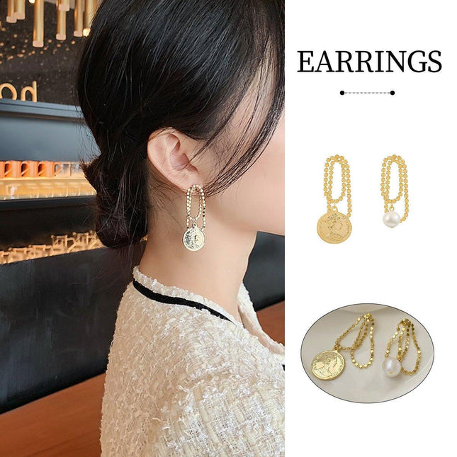 Vintage Asymmetric Long Earrings Fashion Unique Creative Jewelry Design