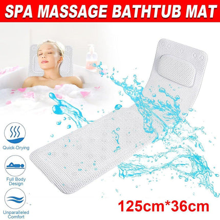 Non Slip PVC Full Body Bath Mat Massage Cushion with Suction Cups for Bathtub