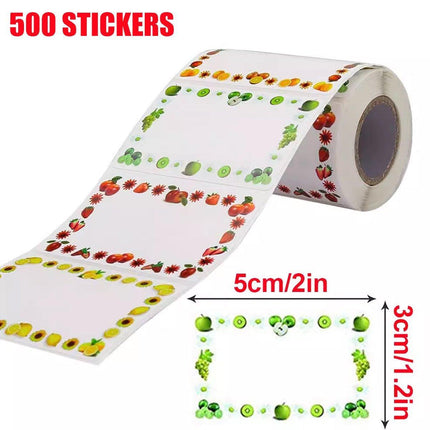500 Sheets Self Adhesive Food Freezer Jam Labels for Kitchen Jars and Bottles - Sticker Labels