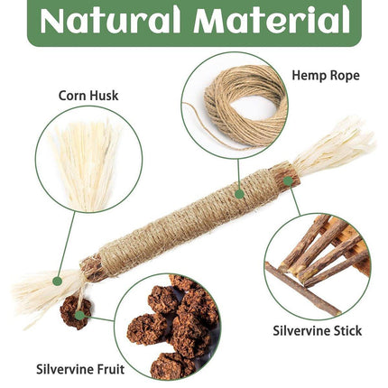 Cat Toys Silvervine Chew Stick Kitten Treat Catnip Toy Grinding Tooth Cleaning - Aimall