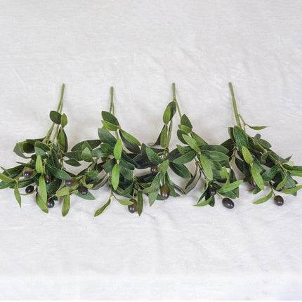 5PCS Artificial Olive Branch Greenery Fake Olive Leave with Fruit for Home Decor