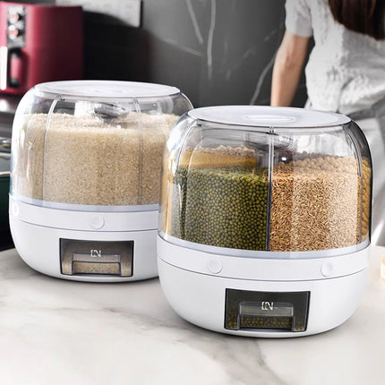 Rotating Cereal Dispenser Grain Storage Box Kitchen Food Container Rice Holder
