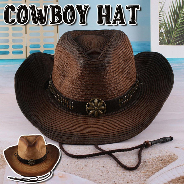 Outdoor Western Cowboy Hat Unisex Straw Hat Visor Hats Big Wide Brim Hat Summer