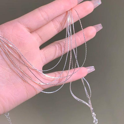 Versatile 5 Layered Chain Necklace Stylish Jewelry Accessory Collarbone Choker - Aimall