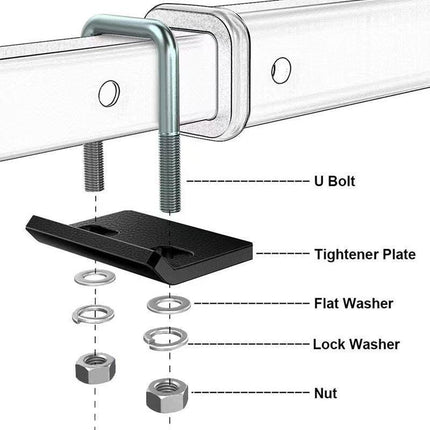 Anti-Rattle Stabilizer Hitch Tightener Bracket Tongue Tow Bar Trailer Caravan - Aimall