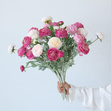 5pcs Artificial Peony Silk Flowers Bouquet Decor Faux Floral Arrangements