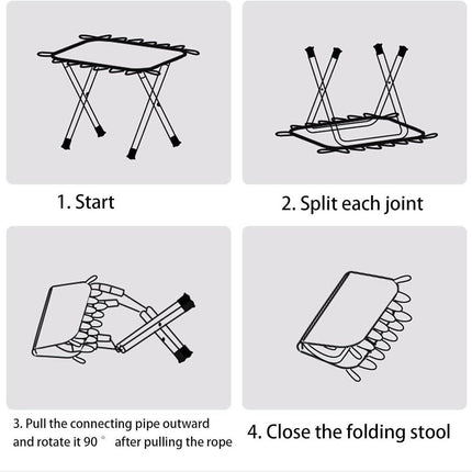 Outdoor Foldable Bench Stool Portable Camping Chair for Hiking Picnic Travel