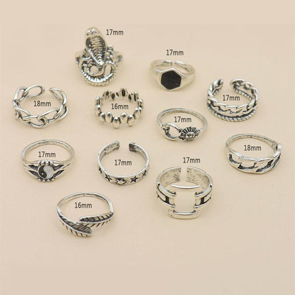 Vintage Boho Knuckle Ring Set 11-15PCS Punk Midi Finger Rings Jewelry Gift - Aimall