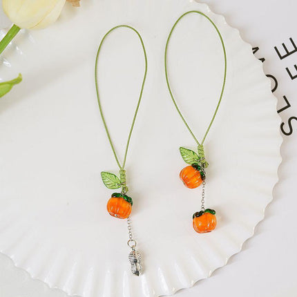 Accessories Bag Charm Key Chain Key Ring Car Keyring Ornament Persimmon Keychain - Aimall