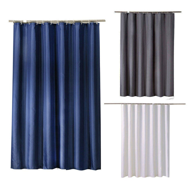 Solid Color Waterproof Shower Curtain Bathroom Decor Resistant Fabric Liner