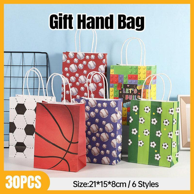 30PCS Fashion Ball Kraft Paper Gift Bag Festivals gift tote bag Party Favor Bag