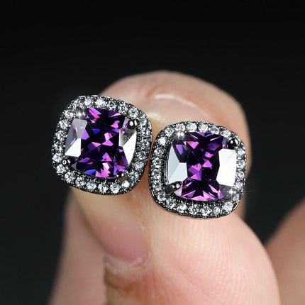 Fashion Earring Buckle Zirconia Stud Earrings Women Elegant Jewelry Accessories