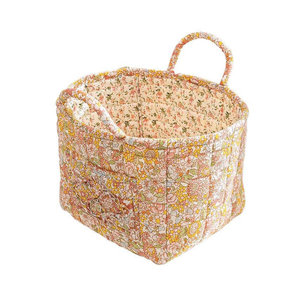Portable Fabric Storage Basket Korean Pastoral Style Organizer for Home Sundries
