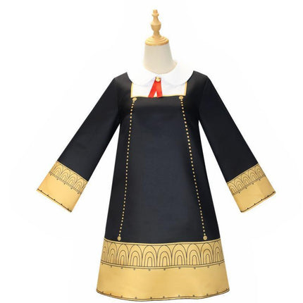 Anime SPY×FAMILY Anya Forger Cosplay Costume Girls Long Sleeve Dress Wig Outfits - Aimall