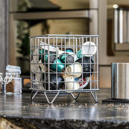 Large Wrought Iron Storage Basket Desktop Organizer Box for Dormitory Cosmetics