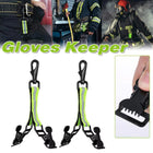 2PCS Green Firefighter Glove Holder Double Clip Reflective Strap Easy Hang Nylon