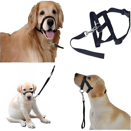 Pink Dog Training Head Collar Halter Stop Pulling Training Tool Harness Strap Leader - Aimall