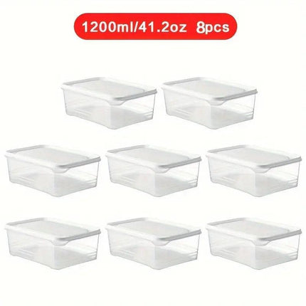 8pcs Refrigerator Storage Organizer Transparent Crisper Box for Home Kitchen