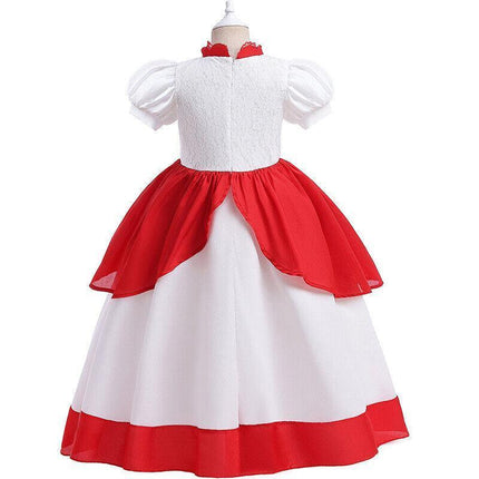 Little Princess Peach Dress for Girls Cosplay Costume