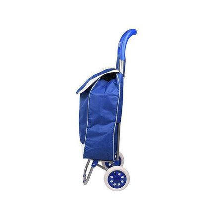 1X Shopping Cart Carts Trolley Foldable Bags Luggage Wheels Folding Basket - Aimall