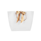 50 PCS Goodie Tote Bow Tie Shopping Paper Sacks Resuable Paper Clothing Bag 14*7*15cm - Aimall
