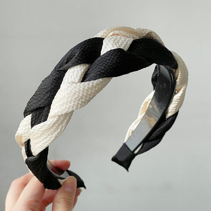 Women Headband Twist Hairband Bow Knot Cross Tie Wide Headwear Hair Band Hoop - Aimall