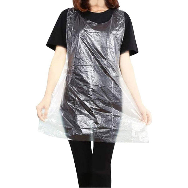 100pcs Disposable Transparent Apron Waterproof Anti Fouling for Kitchen Catering