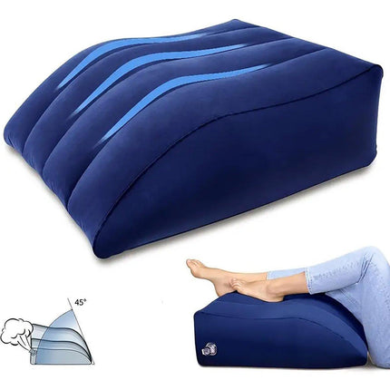 Inflatable PVC Leg Pillow Wedge Triangle Foot Cushion Flocking