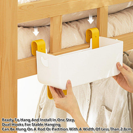 Large Capacity Bedside Hanging Storage Basket Dormitory Organizer with Hook