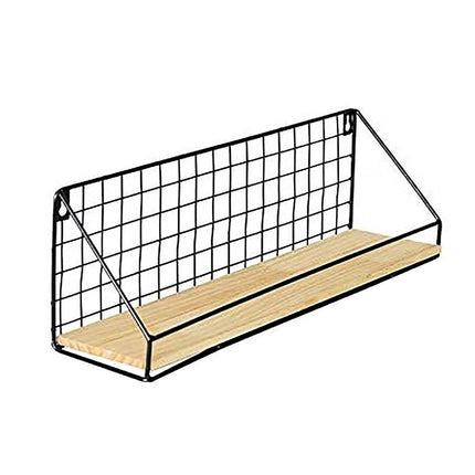 No-Punch Wall Mounted Iron Storage Rack Hanging Shelf for Home Organisation