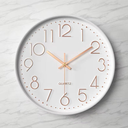 12Inch Silent Wall Clock Decorative Simple Plastic Clock for Living Room Home