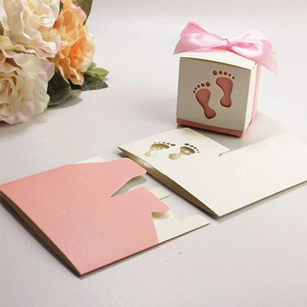 50X Shower Party Bomboniere Box 6x6x6cm with Ribbon for Birthday and Celebration Use