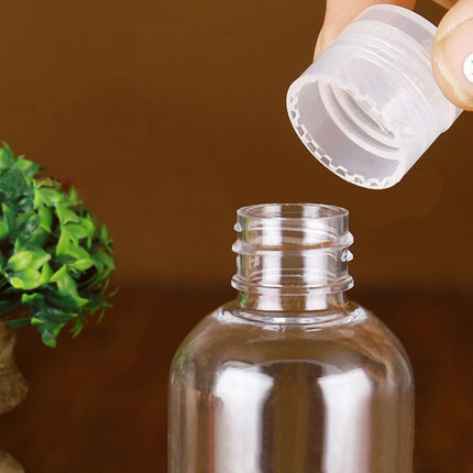 10PCS100ML Transparent Plastic Bottle Travel Shampoo Cosmetic Container Flip Cap - Aimall