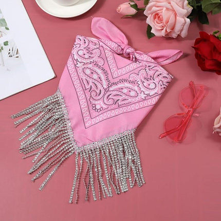 2pcs Fringe Bandana Hip Hop Scarf Stylish Head Wrap Neck Accessory for Men Women